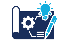 Financial planning document with gear, lightbulb and pen representing EMI discipline and financial responsibility
